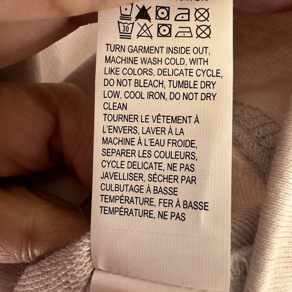 Lucky Lotus Hoodie Sweatshirt Size M Beige Graphic Print Pockets Full-Zip NWT - Picture 9 of 11